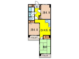 サンベルデ逆瀬川の物件間取画像